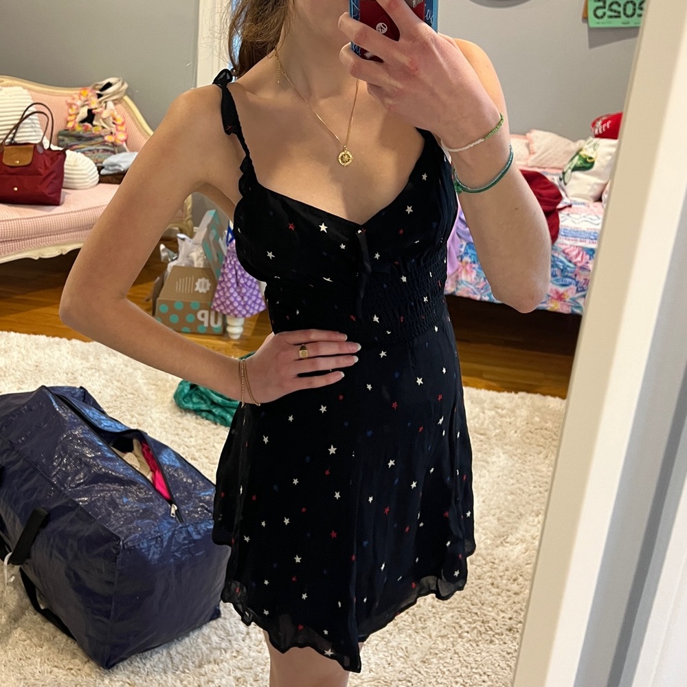 Reformation mini dress with stars